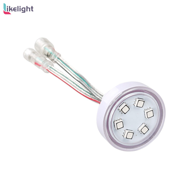 38mm Diameter ICUCS1903 DC24V 6 pcs RGB LEDs full color pixel light